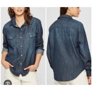 Universal Thread Labette Denim Western style blouse size small